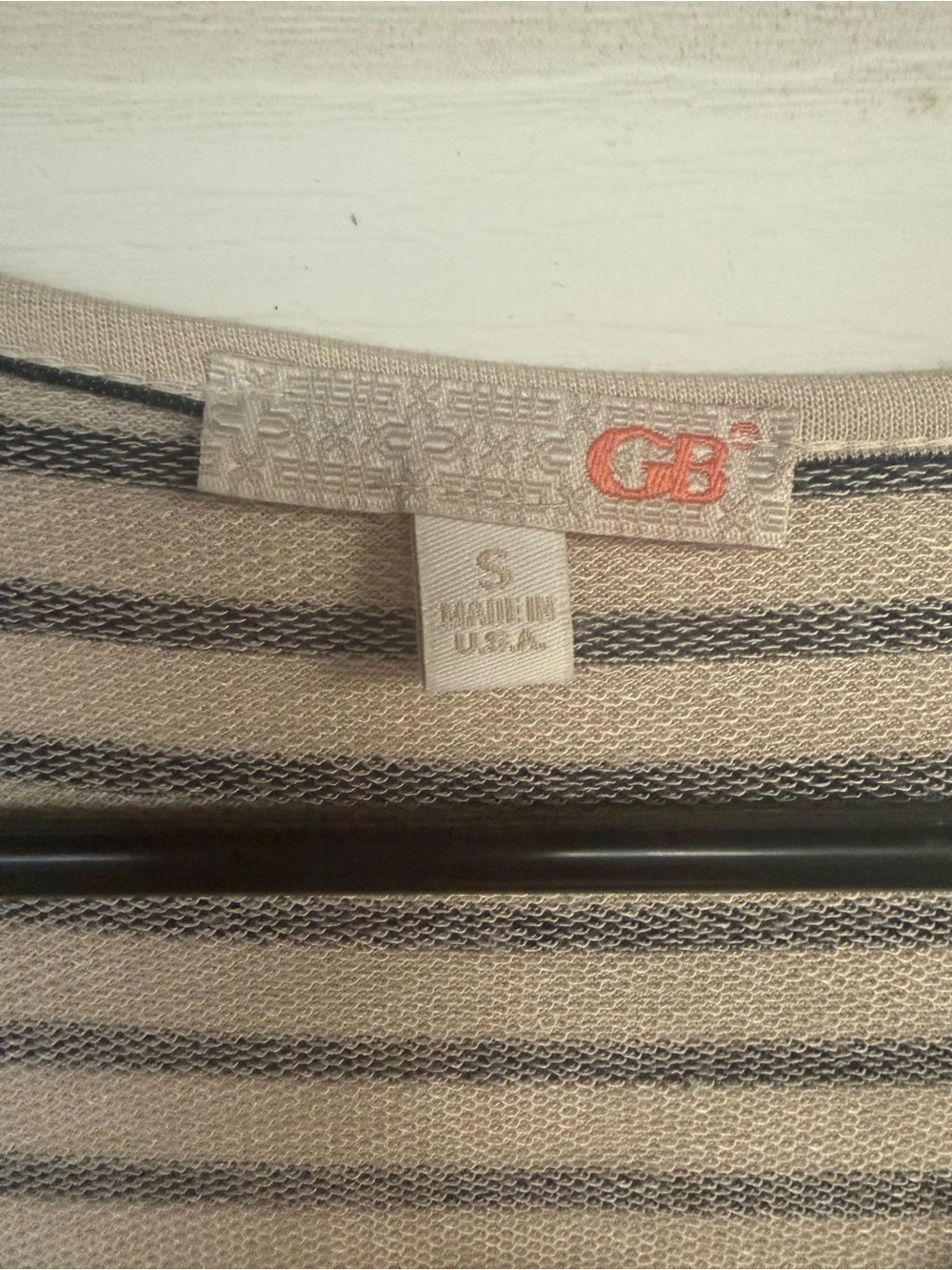 GB Knit Cutout Dress Beige Black Striped Mini Dress Small - Picture 3 of 4